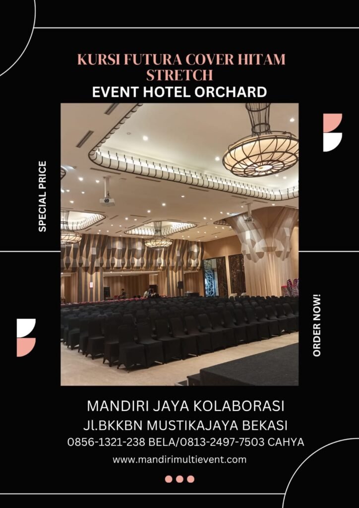 Sewa Kursi Futura Cover Hitam Stretch Bekasi Timur