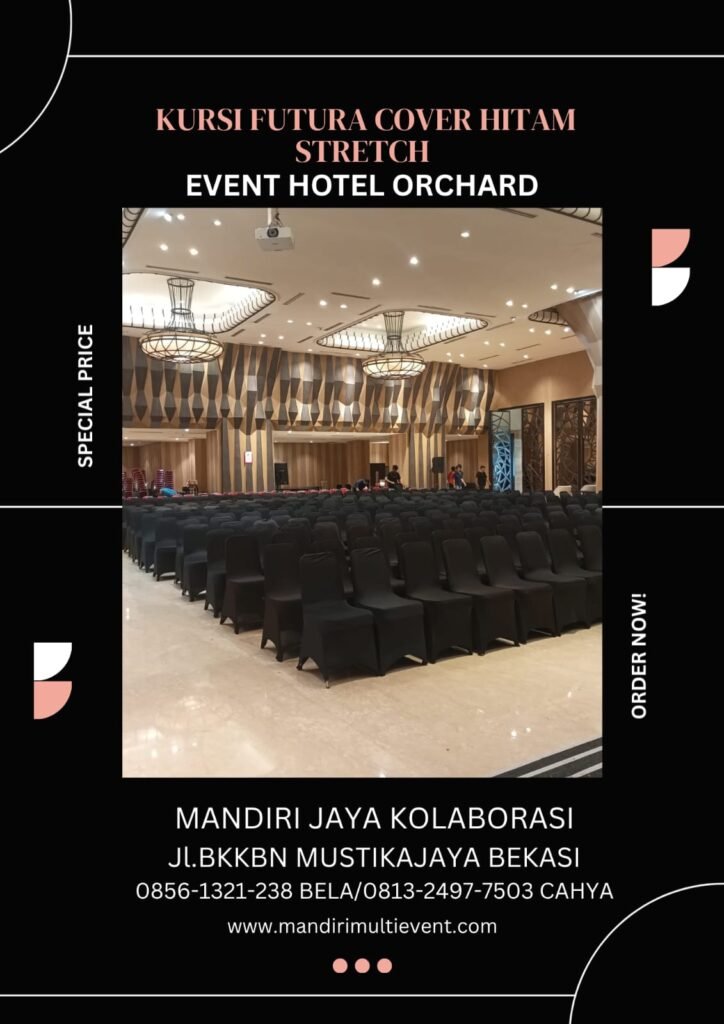 Sewa Kursi Futura Cover Hitam Stretch Bekasi Timur