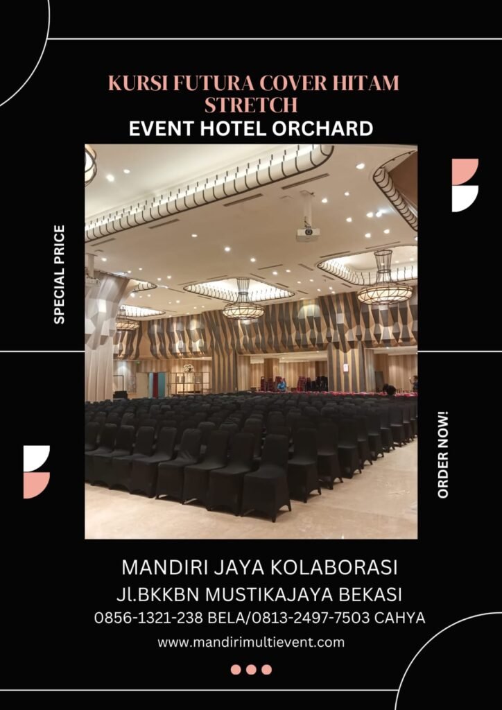 Sewa Kursi Futura Cover Hitam Stretch Bekasi Timur