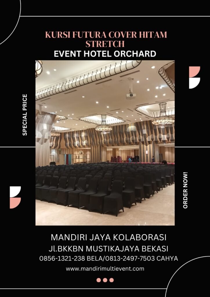 Sewa Kursi Futura Cover Hitam Stretch Bekasi Timur