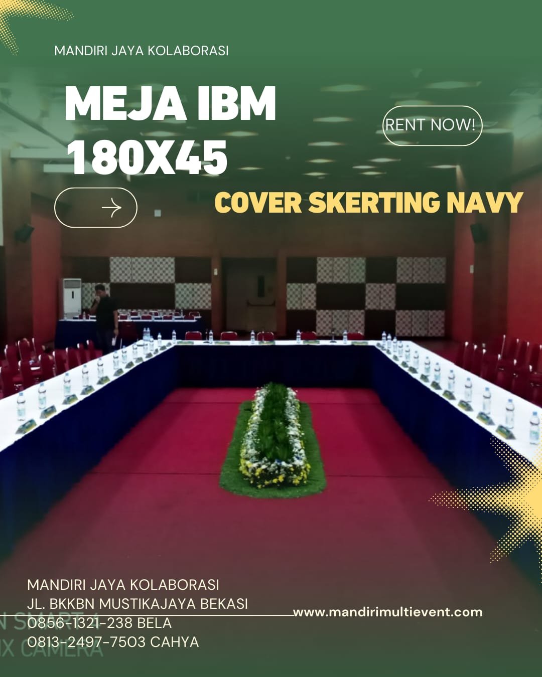 Sewa Meja IBM 180X45 Cover Skerting Jabodetabek