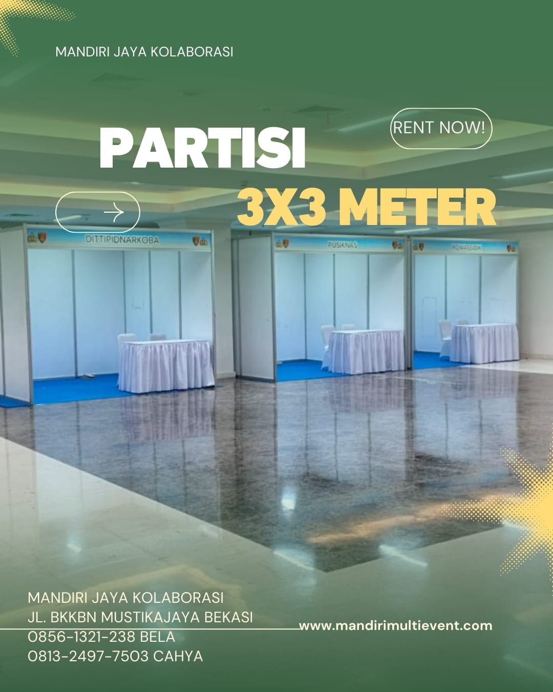 Sewa Partisi 3x3 Meter Area Jakarta Barat