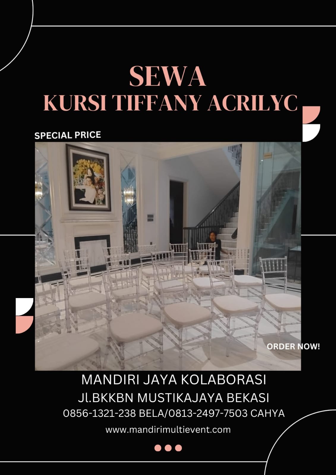 Sewa Kursi Tiffany Acrilyc Area Jabodetabek