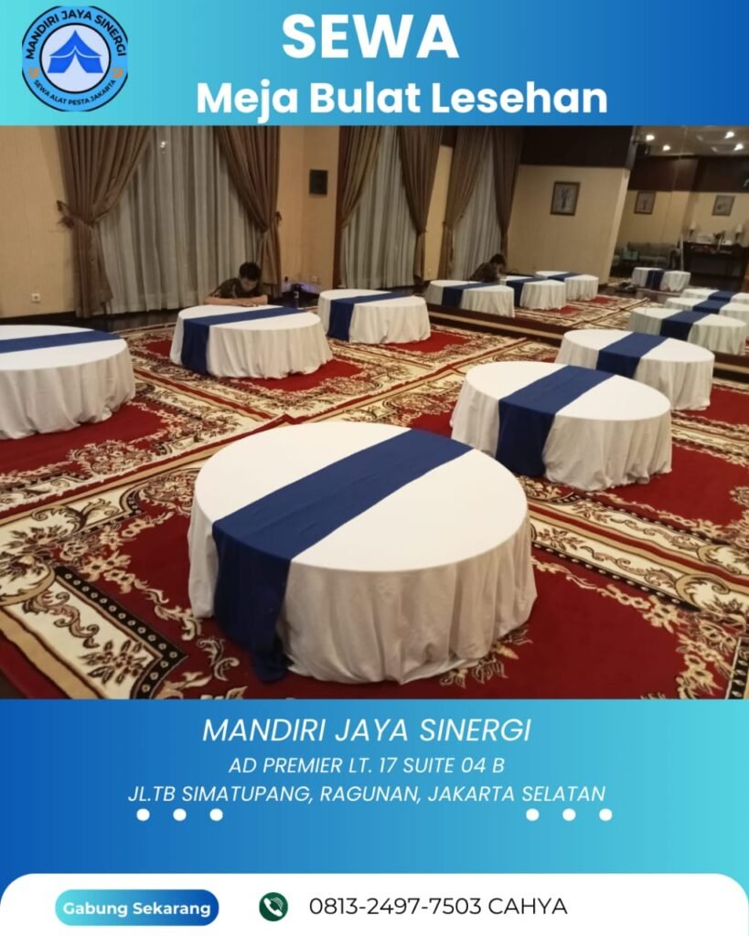 Sewa Meja Bulat Lesehan Area Jakarta