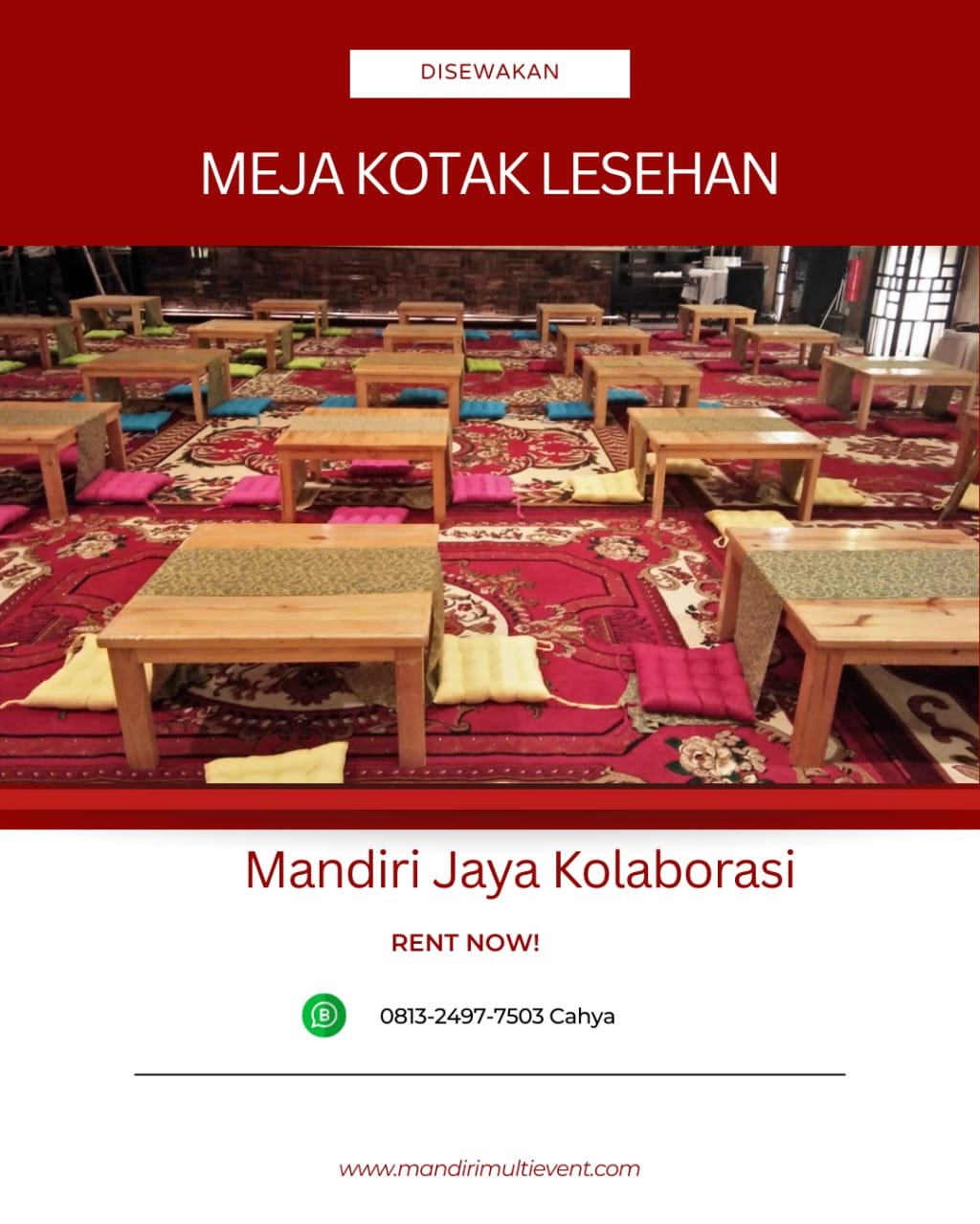 Sewa Meja Kotak Lesehan Jakarta