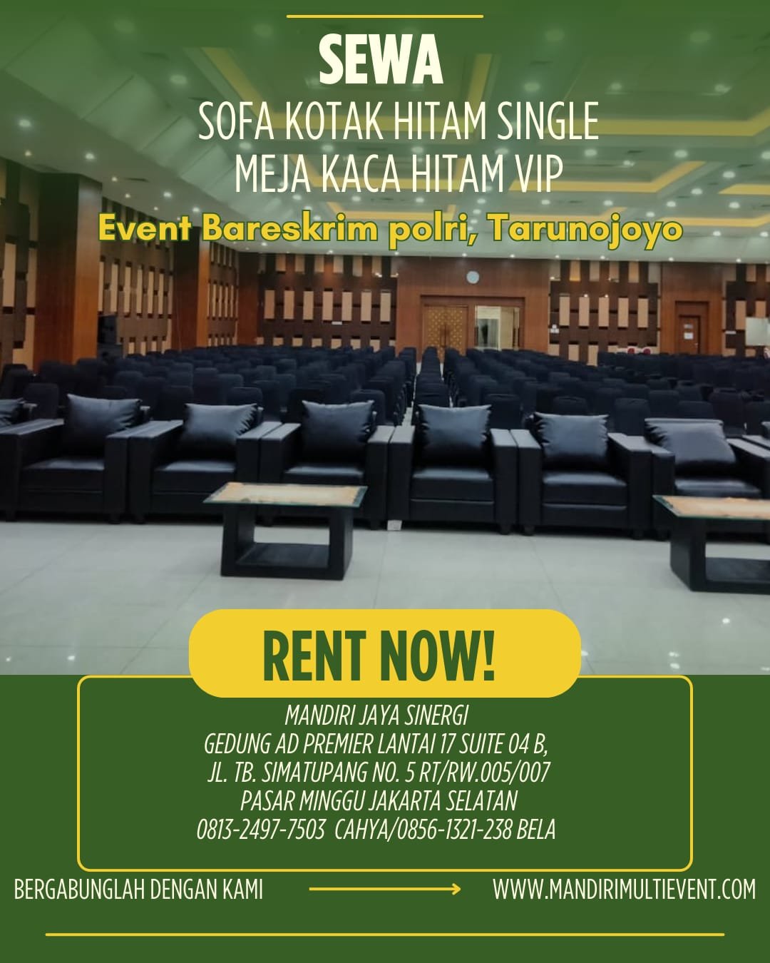 sewa Sofa Kotak Hitam Single Jakarta Selatan
