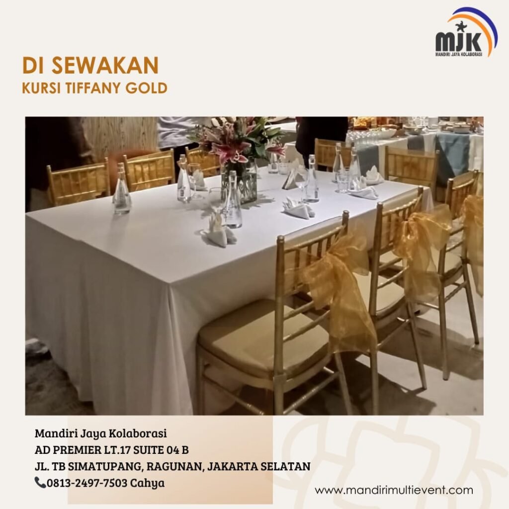 SEWA KURSI TIFFANY GOLD AREA JABODETABEK