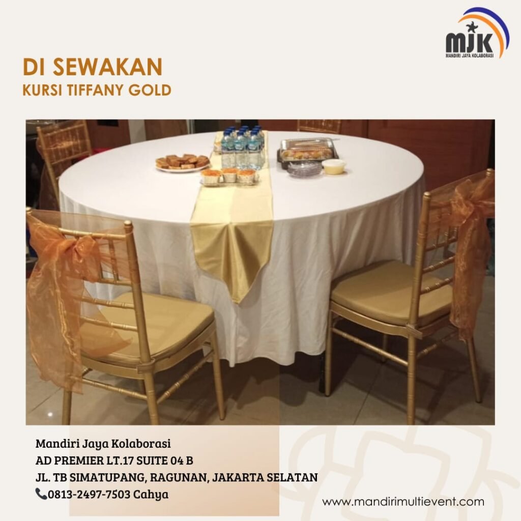 SEWA KURSI TIFFANY GOLD AREA JABODETABEK