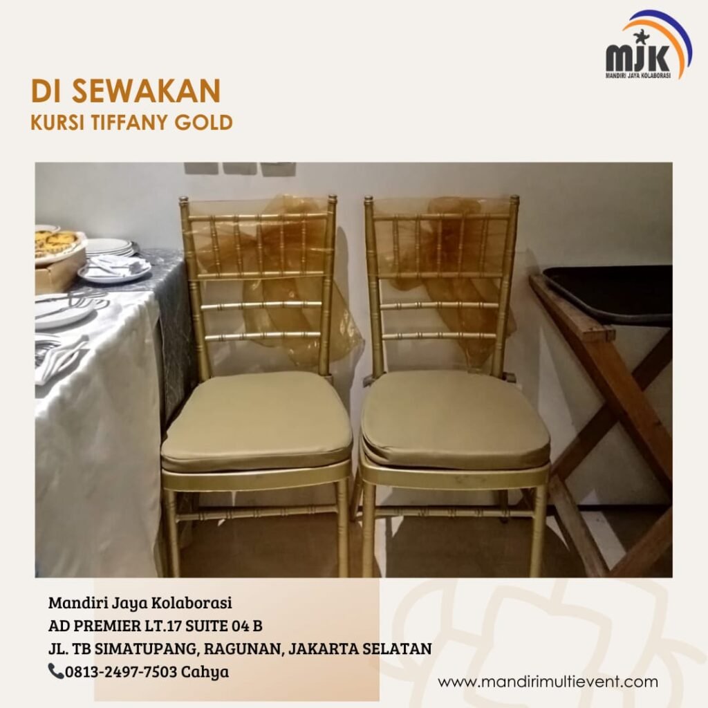 SEWA KURSI TIFFANY GOLD AREA JABODETABEK