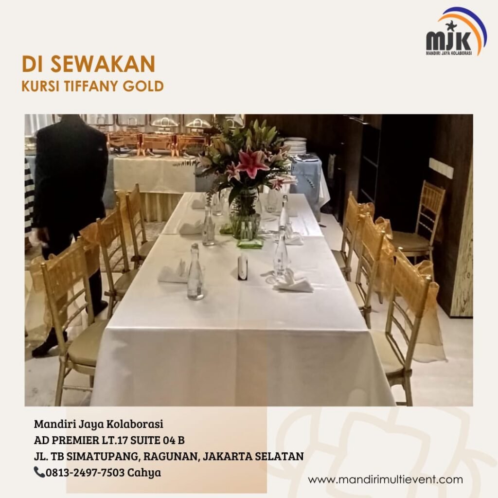 SEWA KURSI TIFFANY GOLD AREA JABODETABEK