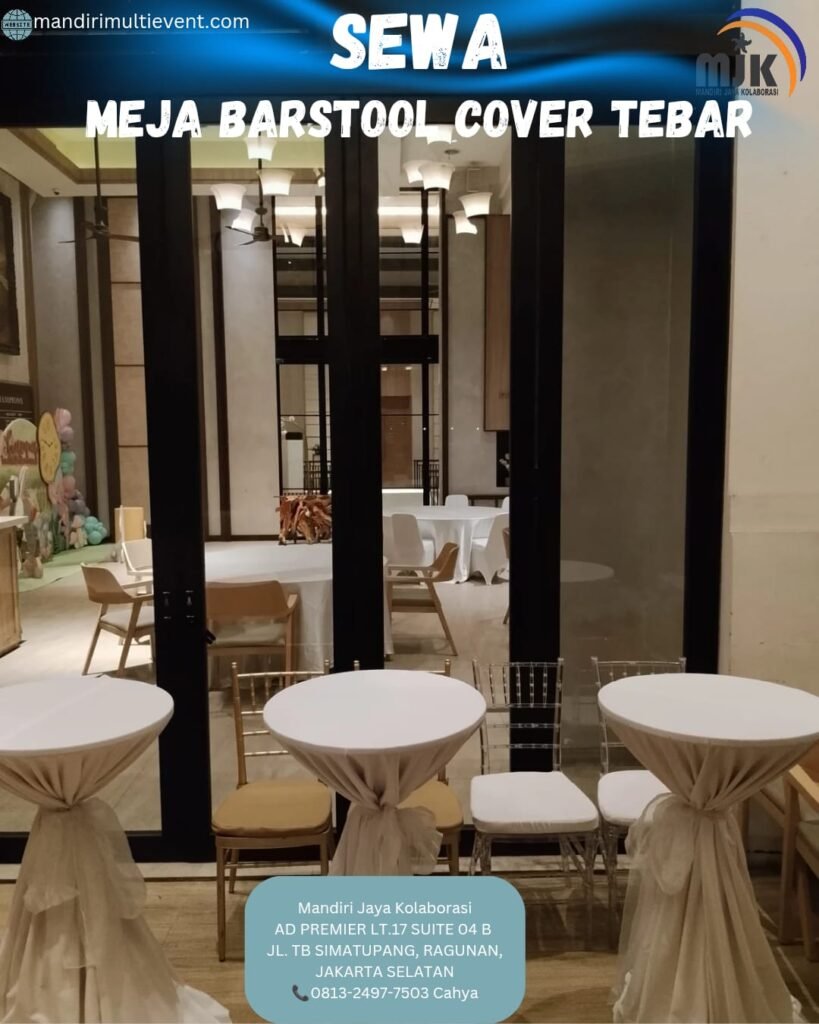 SEWA MEJA BARSTOOL COVER TEBAR AREA JAKARTA