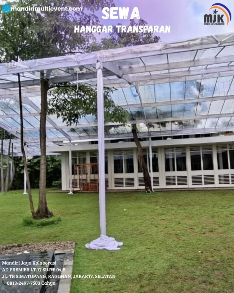 sewa tenda hanggar transparan area jabodetabek