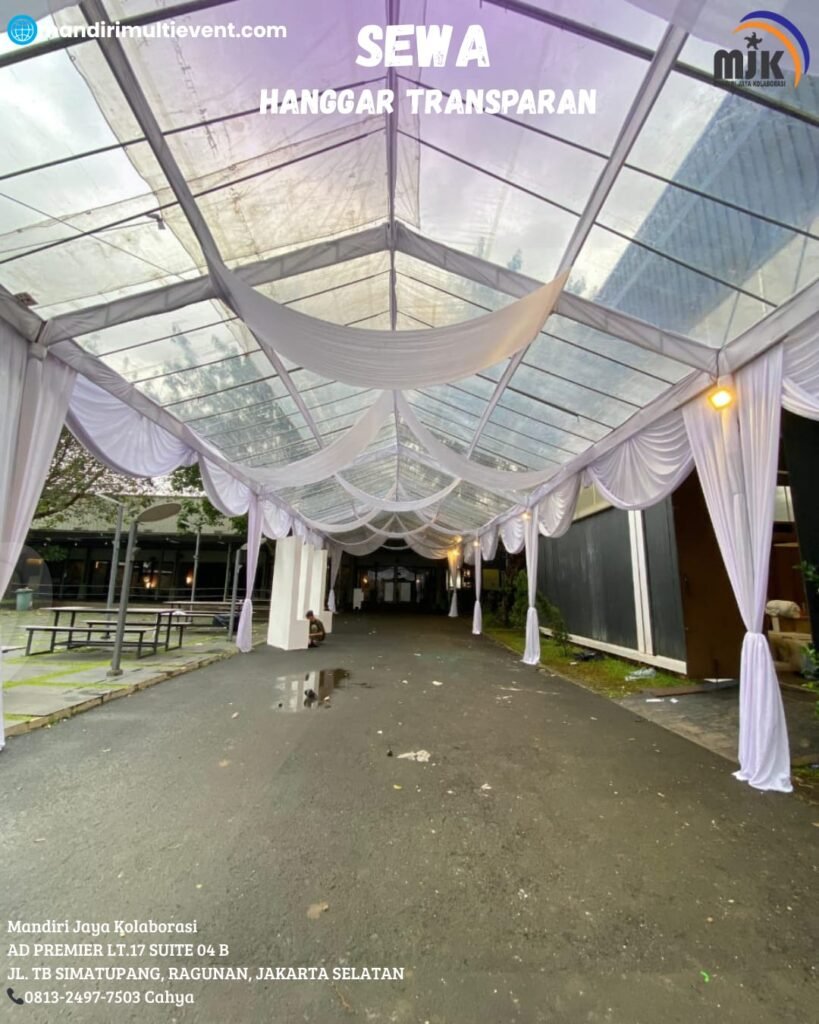 sewa tenda hanggar transparan area jabodetabek