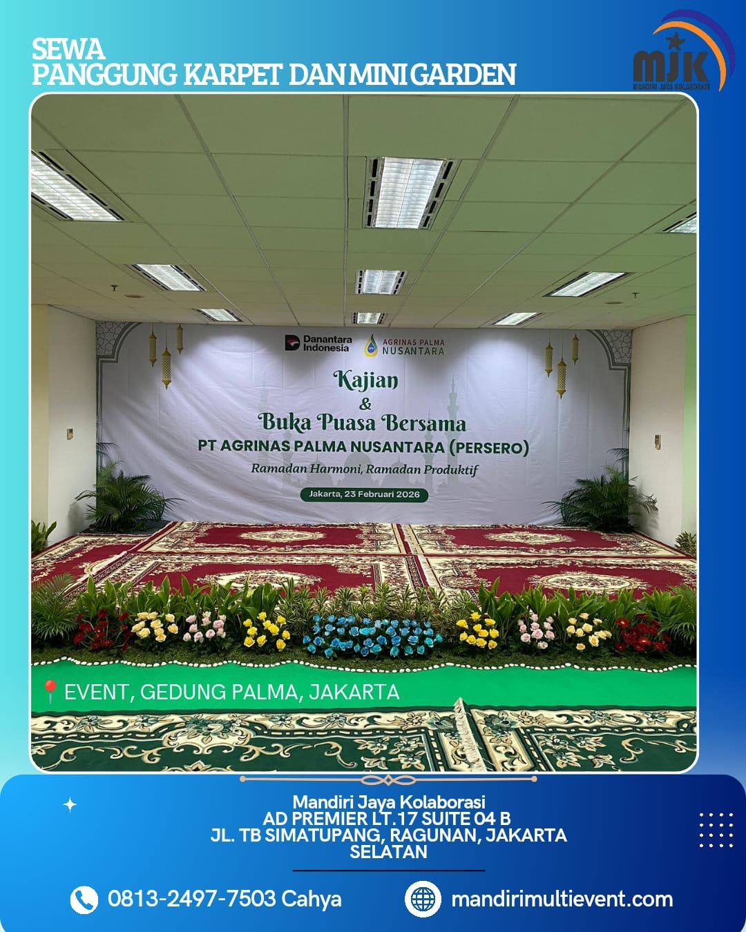 SEWA PANGGUNG KARPET DAN MINI GARDEN