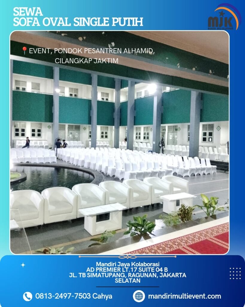 SEWA SOFA OVAL SINGLE PUTIH JAKARTA