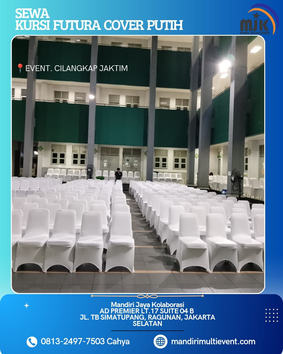 SEWA KURSI FUTURA COVER PUTIH JAKSEL