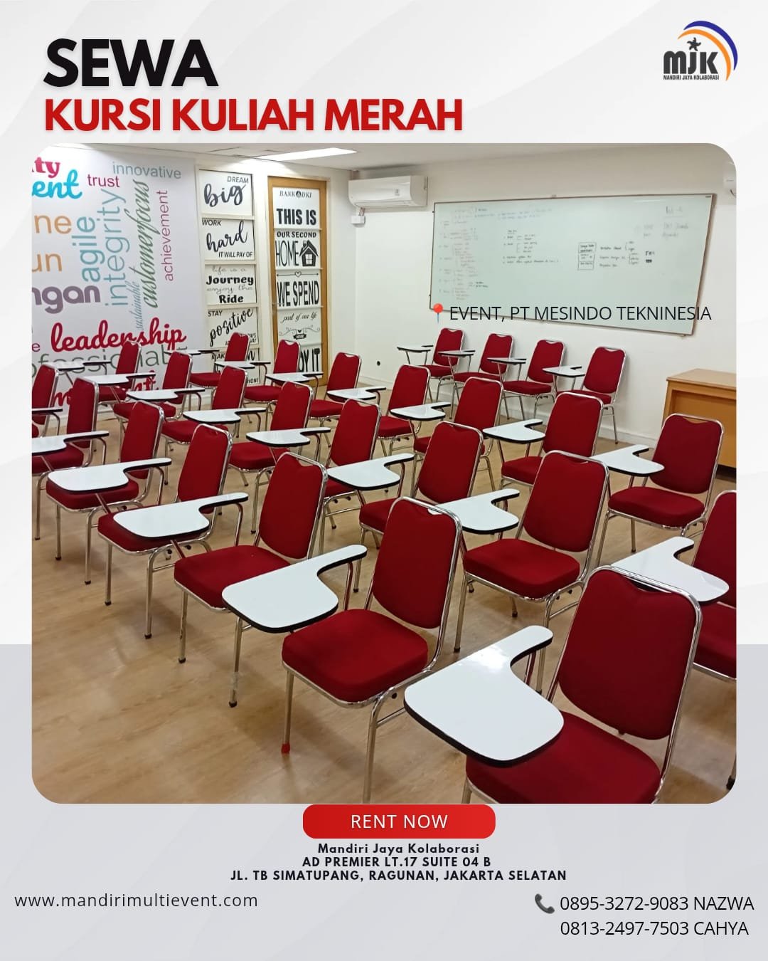 SEWA KURSI KULIAH MERAH JAKSEL