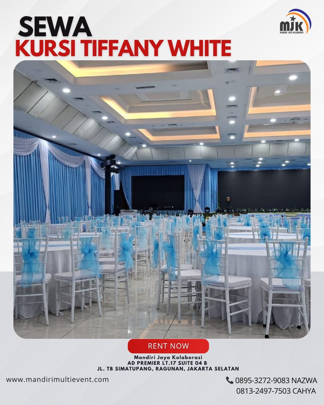 SEWA KURSI TIFFANY WHITE AREA JAKARTA
