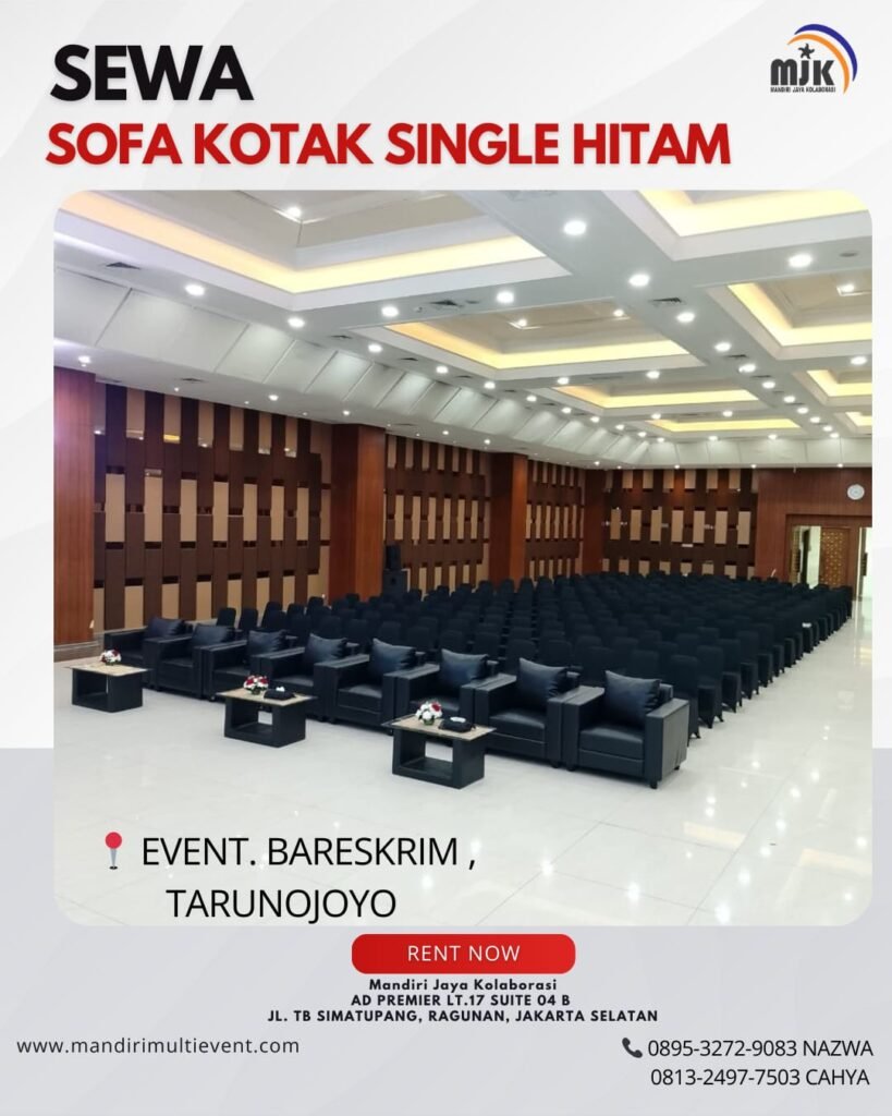 SEWA SOFA KOTAK SINGLE HITAM JAKSEL
