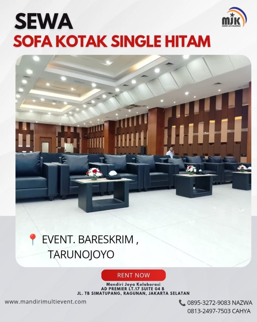 SEWA SOFA KOTAK SINGLE HITAM JAKSEL
