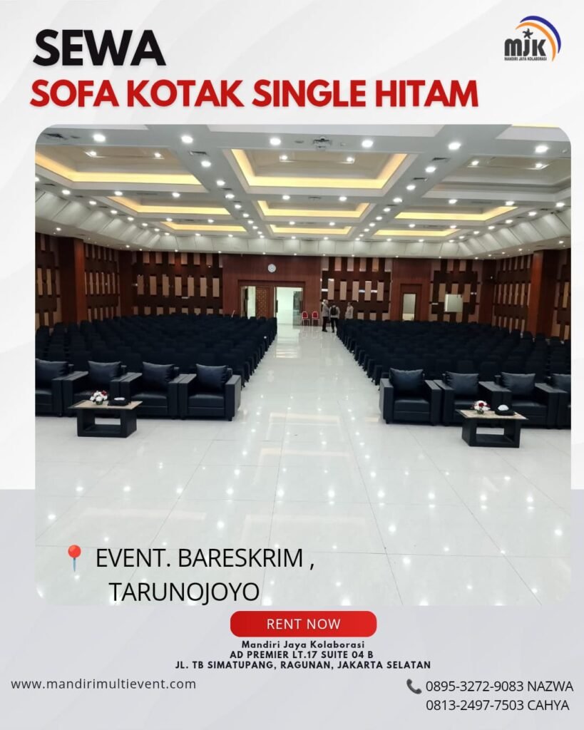 SEWA SOFA KOTAK SINGLE HITAM JAKSEL
