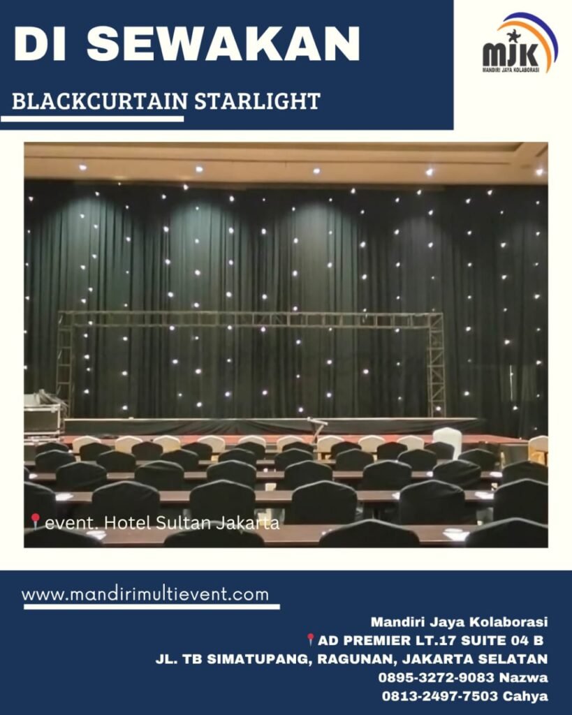 SEWA BLACKCURTAIN STARLIGHT BEKASI