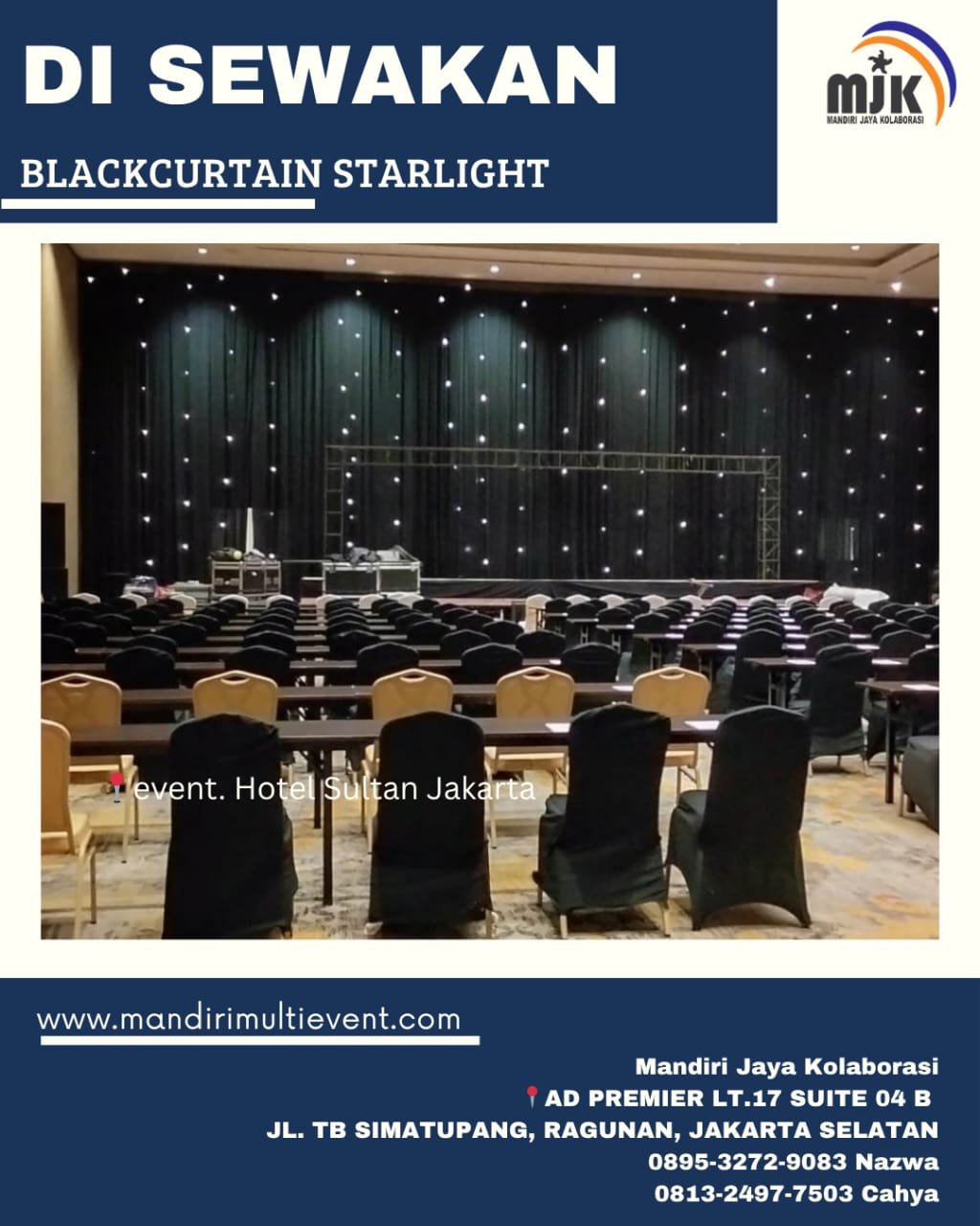 SEWA BLACKCURTAIN STARLIGHT BEKASI