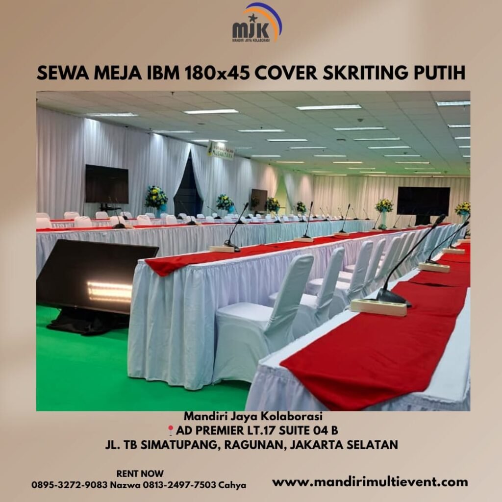 SEWA MEJA IBM 180X45 SKIRTING PUTIH