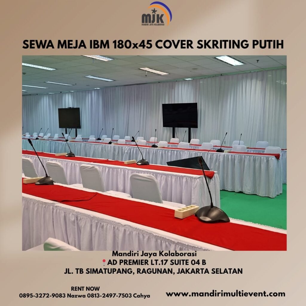 SEWA MEJA IBM 180X45 SKIRTING PUTIH