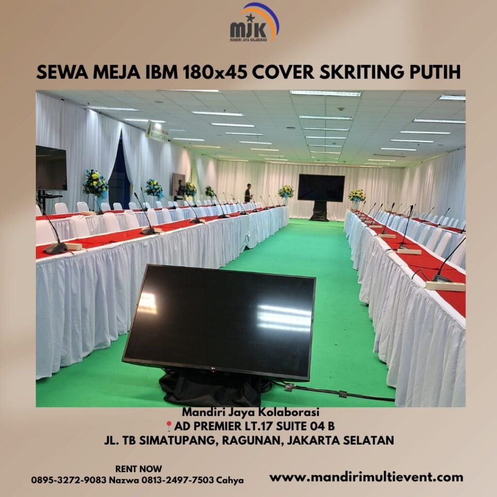 SEWA MEJA IBM 180X45 SKIRTING PUTIH