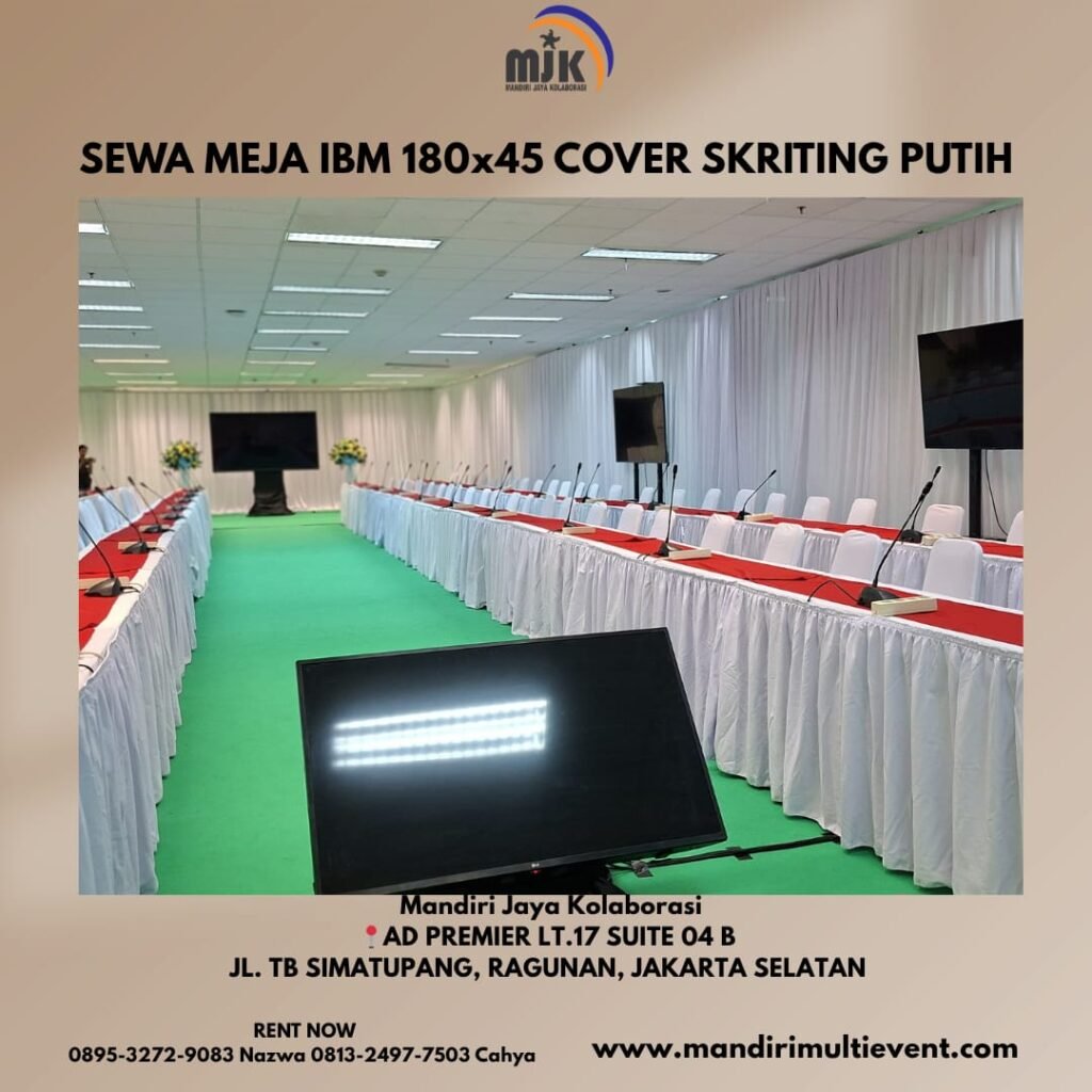 SEWA MEJA IBM 180X45 SKIRTING PUTIH