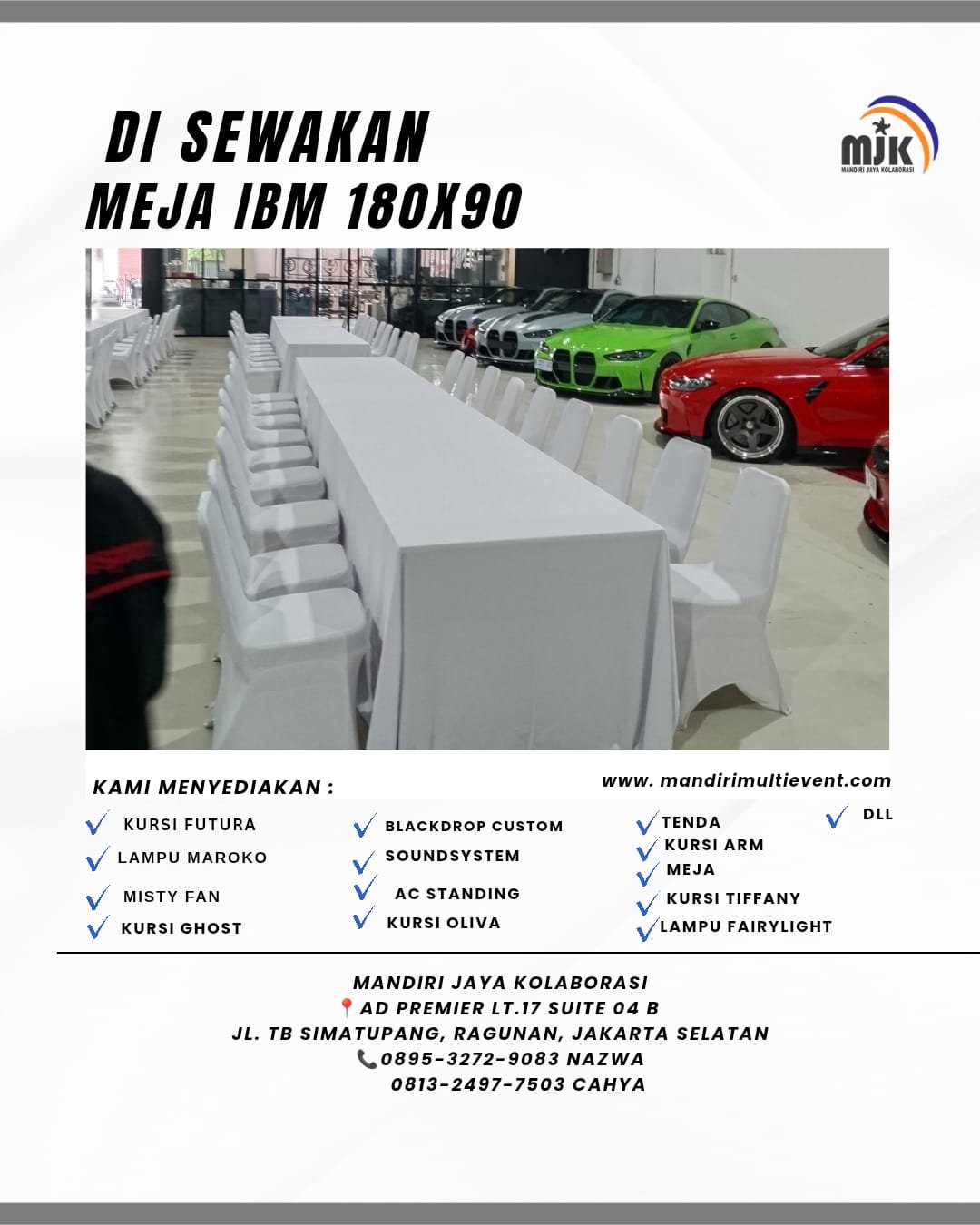 RENTAL MEJA IBM 180X90 JAKARATA TIMUR