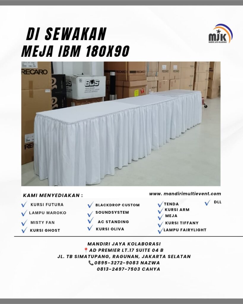 RENTAL MEJA IBM 180X90 JAKARATA TIMUR