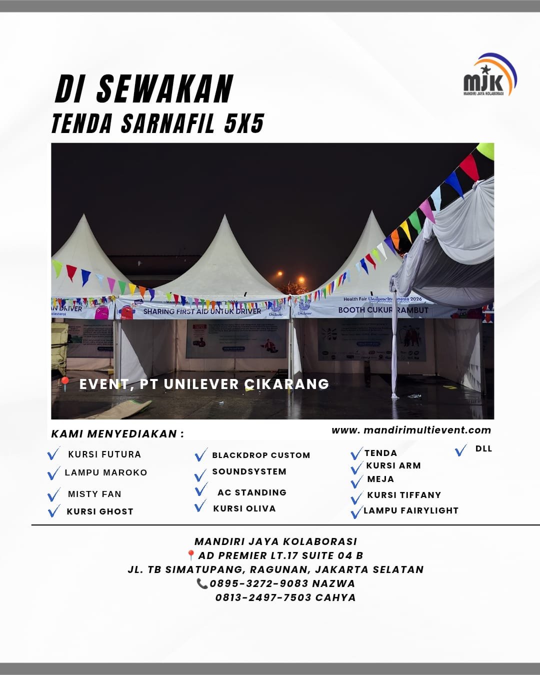 SEWA TENDA SARNAFIL 5X5 JAKARTA UTARA
