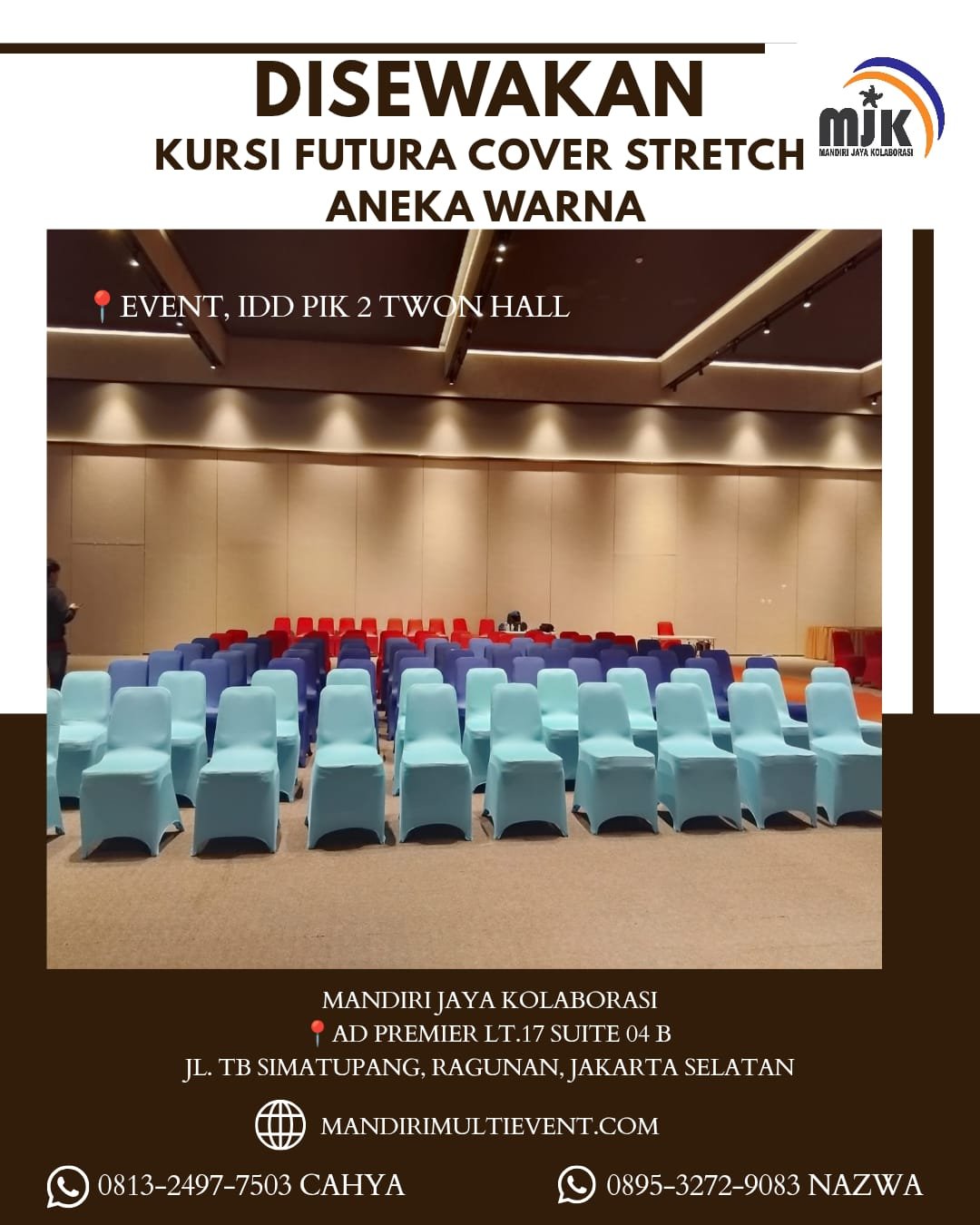 SEWA KURSI FUTURA COVER STRETCH WARNA