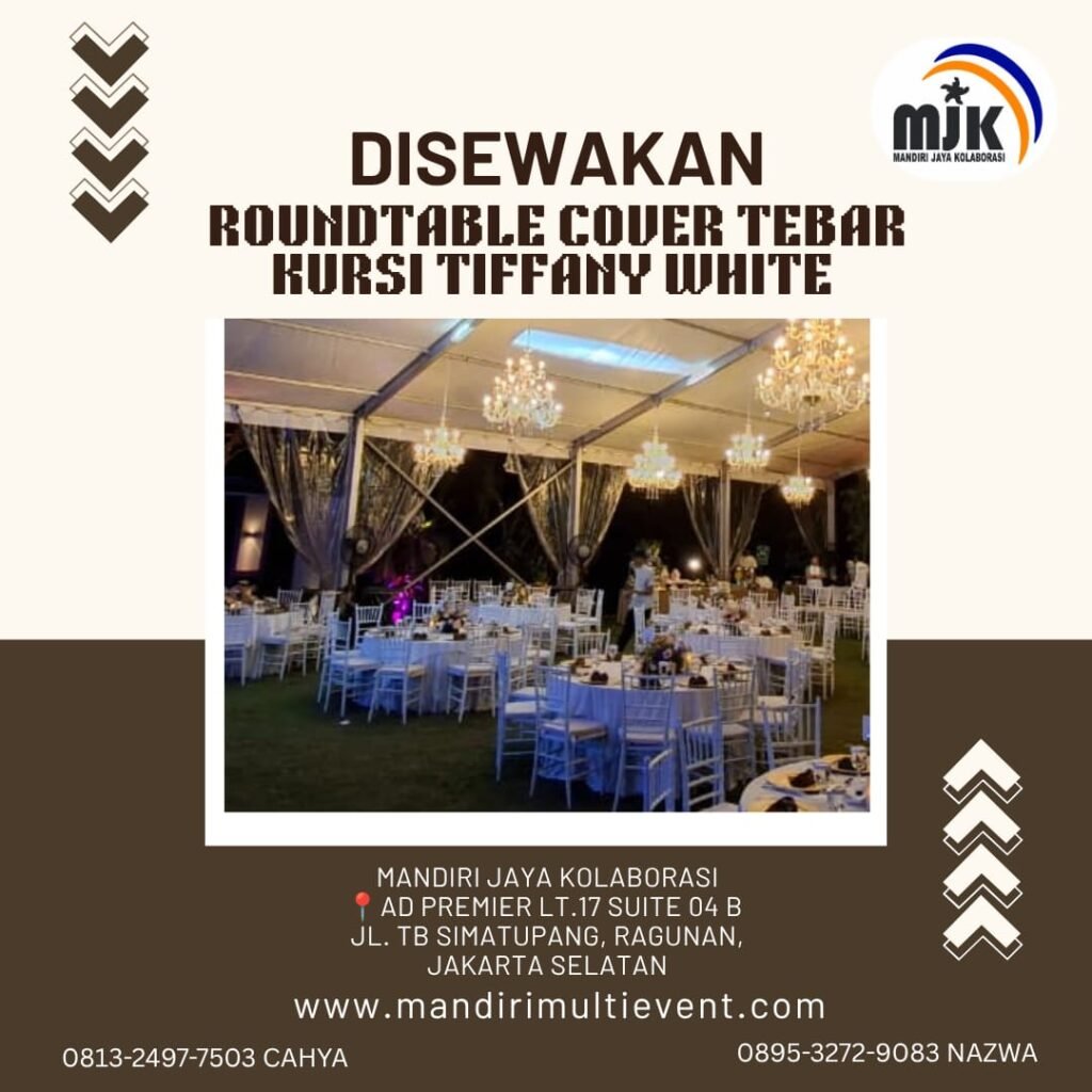 SEWA ROUNDTABLE & KURSI TIFANY WHITE