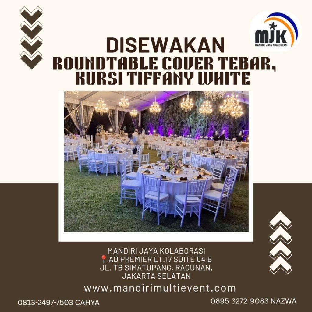 SEWA ROUNDTABLE & KURSI TIFANY WHITE