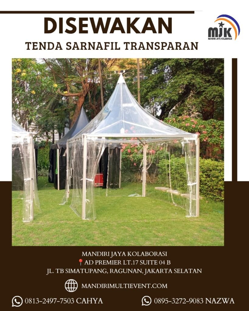 SEWA TENDA SARNAFIL TRANSPARAN JAKUT