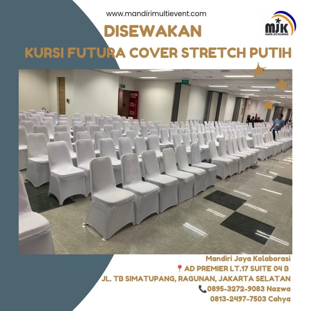 SEWA KURSI FUTURA COVER STRETCH PUTIH