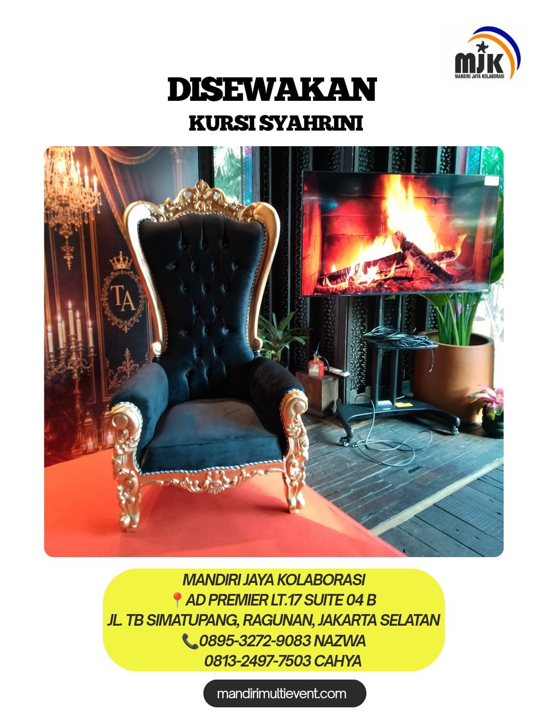 SEWA KURSI SYAHRINI MEWAH&BERKUALITAS