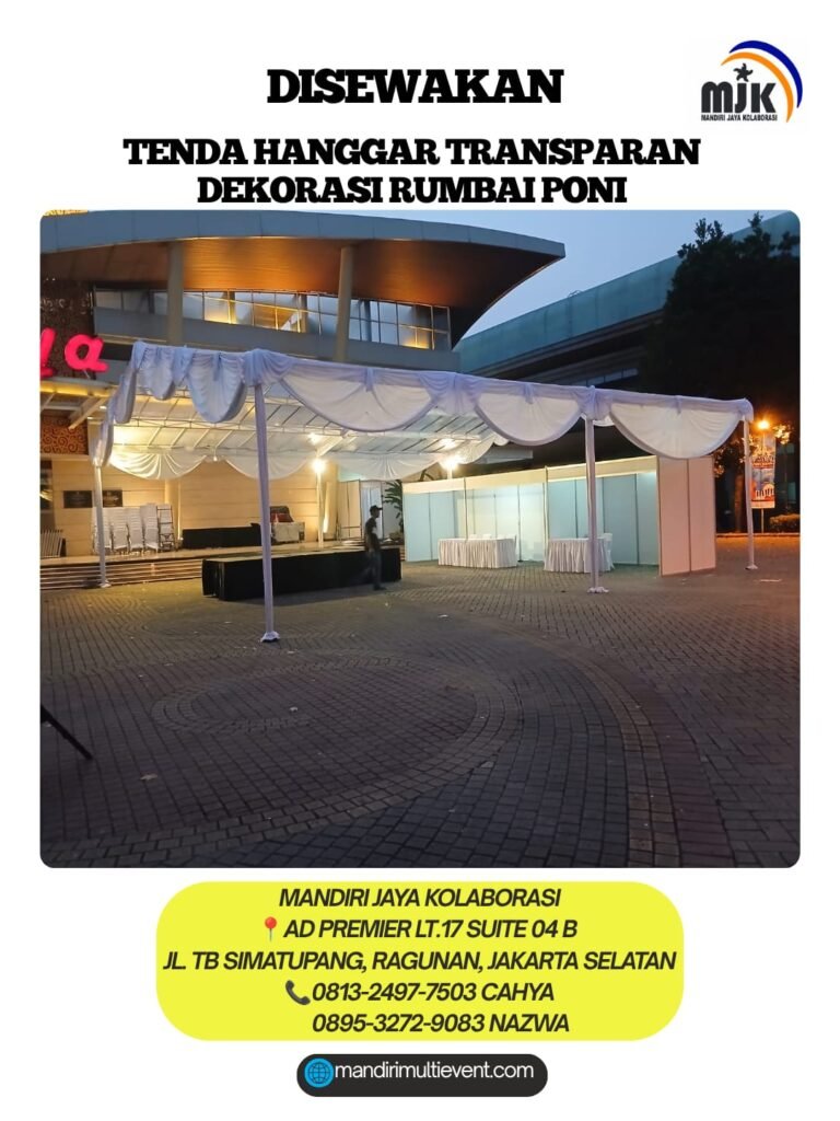 SEWA TENDA TRANSPARAN DEKORASI RUMBAI