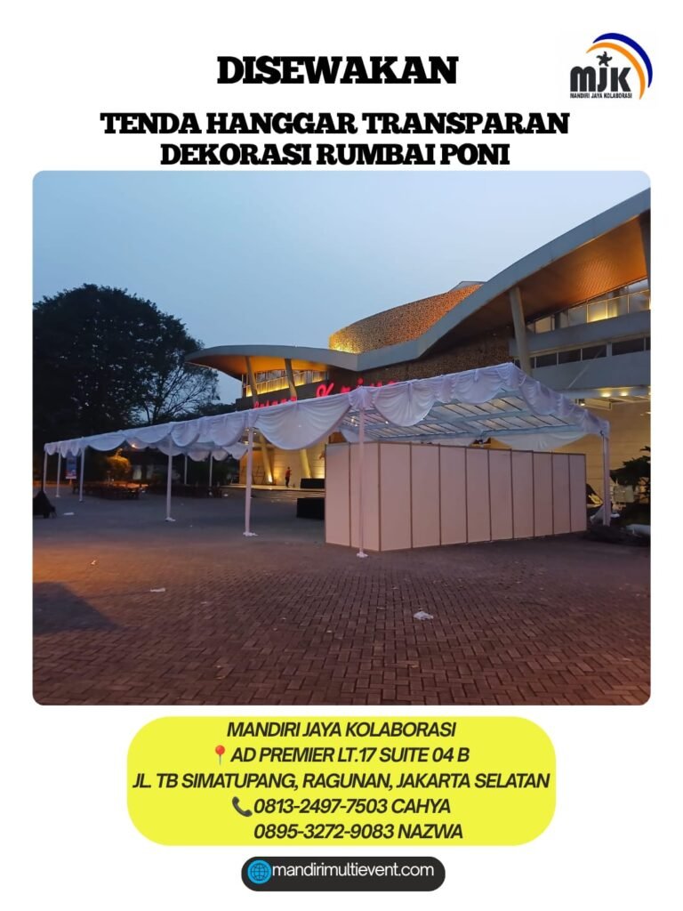 SEWA TENDA TRANSPARAN DEKORASI RUMBAI