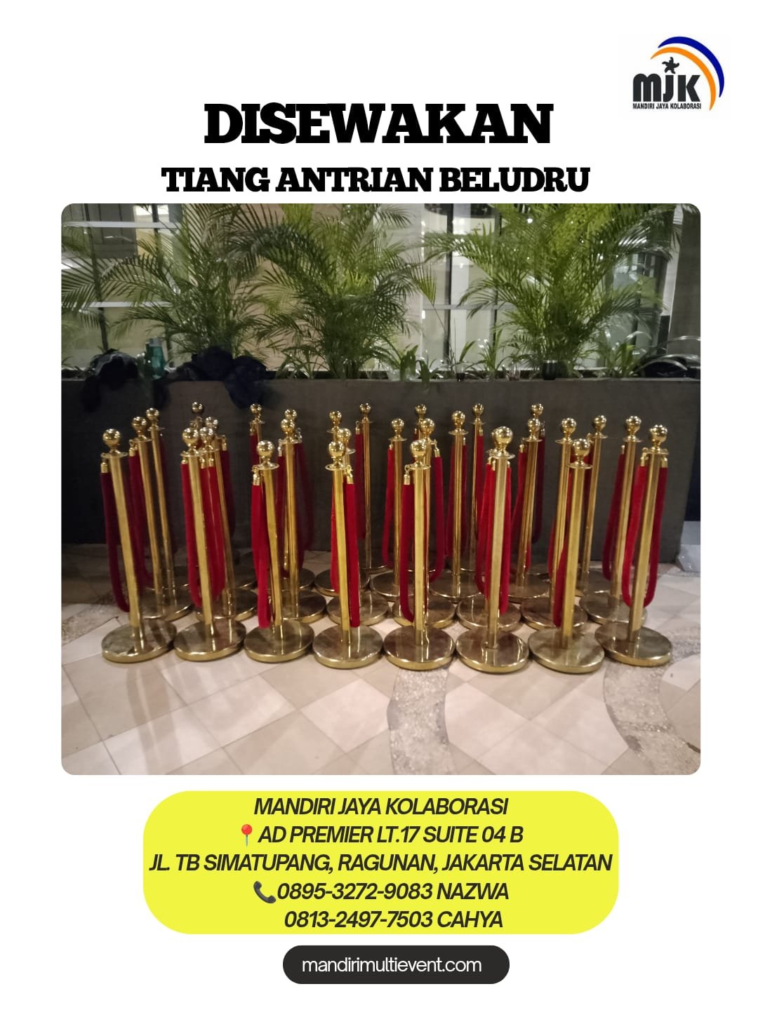 SEWA TIANG ANTRIAN BELUDRU BERKUALITAS