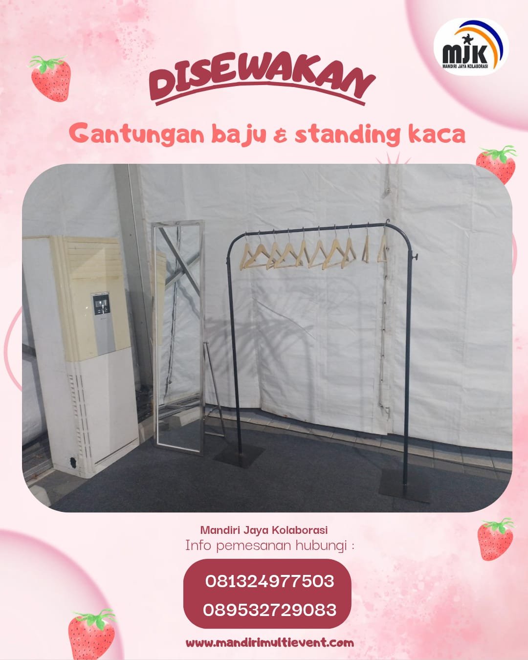 SEWA GANTUNGAN BAJU & STANDING KACA