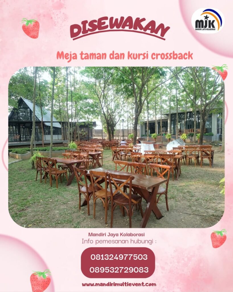 SEWA MEJA TAMAN&KURSI CROSSBACK JAKSEL