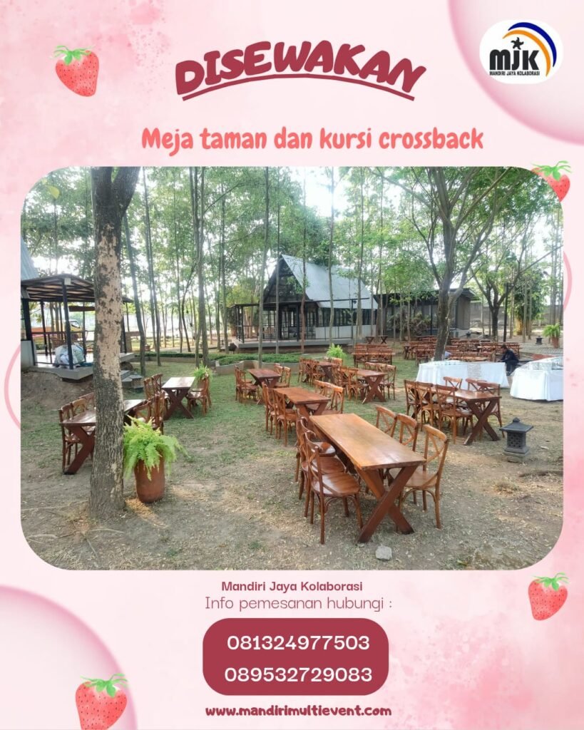 SEWA MEJA TAMAN&KURSI CROSSBACK JAKSEL