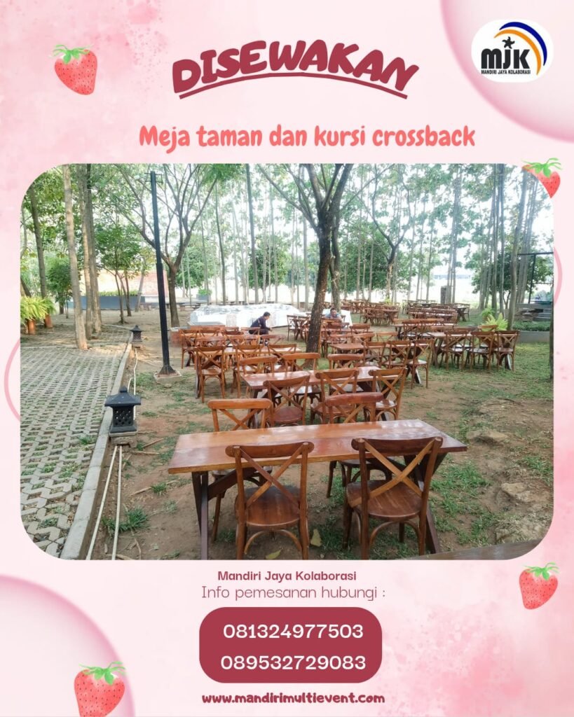 SEWA MEJA TAMAN&KURSI CROSSBACK JAKSEL