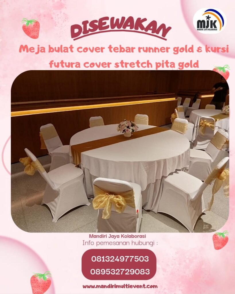 SEWA MEJA BULAT & KURSI FUTURA ELEGAN