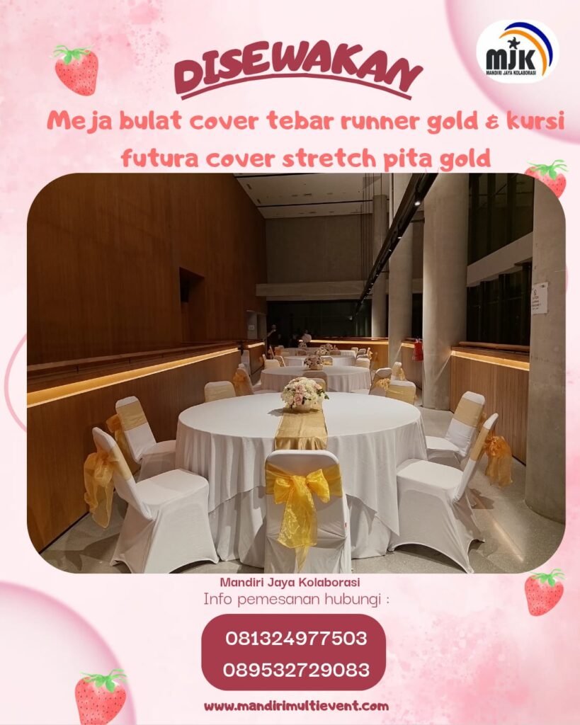 SEWA MEJA BULAT & KURSI FUTURA ELEGAN