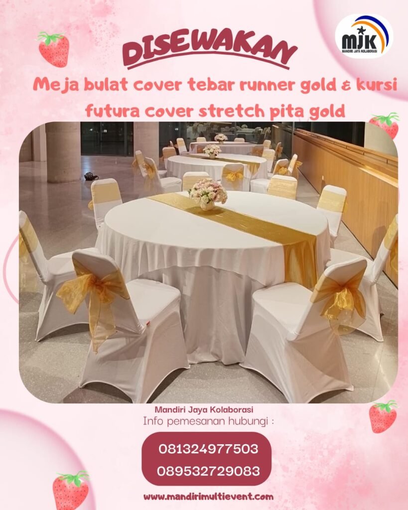 SEWA MEJA BULAT & KURSI FUTURA ELEGAN